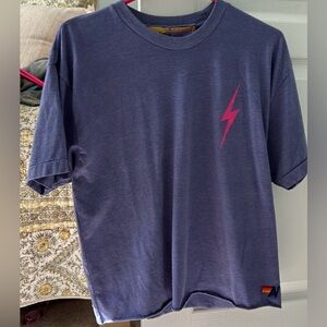 Aviator Nation Purple Tee with Pink Lightning